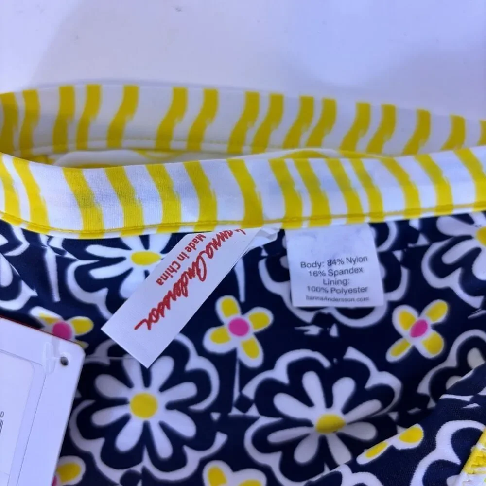 New Hanna Andersson Yellow & White & Blue Floral Reversible Swimsuit Bottoms‎ 4T